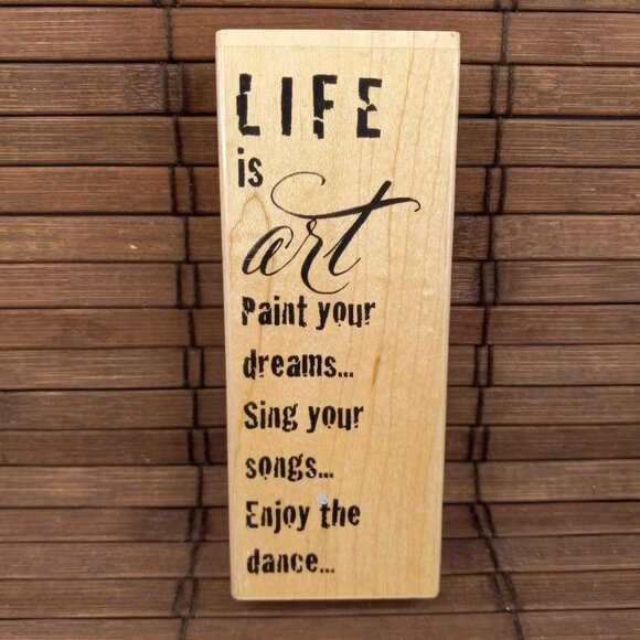 Lot 2 Saying Rubber Stamps Hampton Art Life Is Pretty Amazing Stampendous - Picture 2 of 8